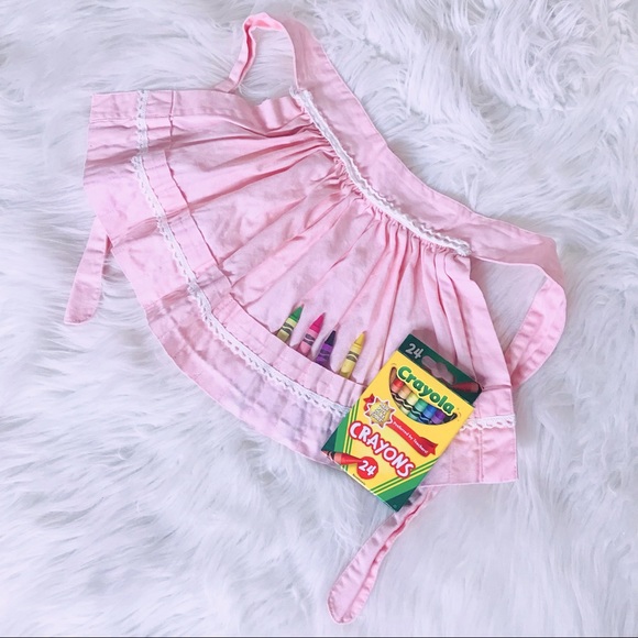 A Child to Cherish Pink Crayon Apron - Picture 2 of 6